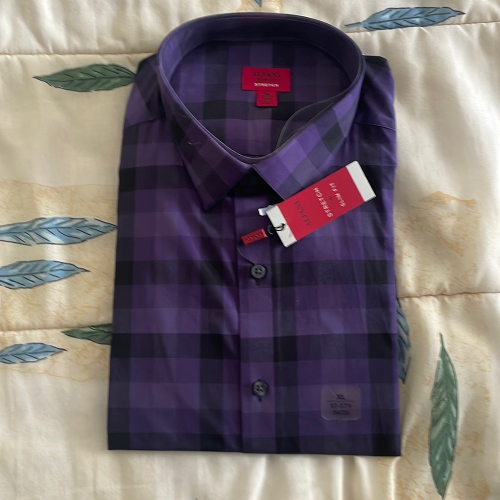 Brand new with tags Alfani slim fit stretch xl purple shirt